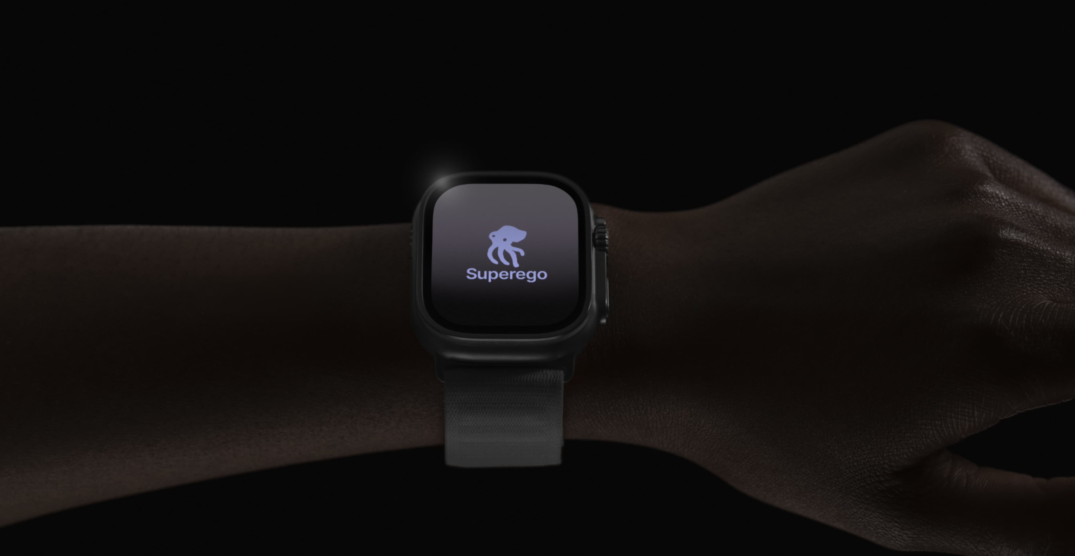 a watch with the super ego logo