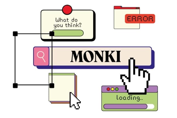 Monki's new serif wordmark introduced in 2023 rebrand