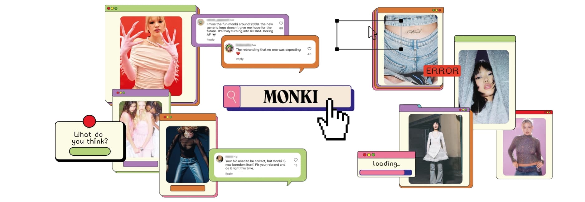 Monki's new serif wordmark introduced in 2023 rebrand