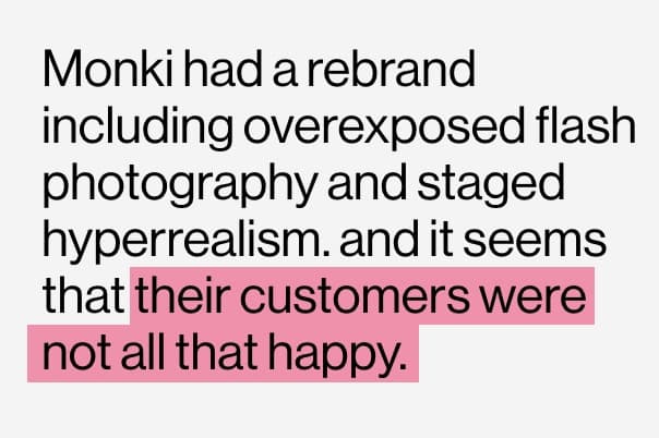 Monki's new serif wordmark introduced in 2023 rebrand
