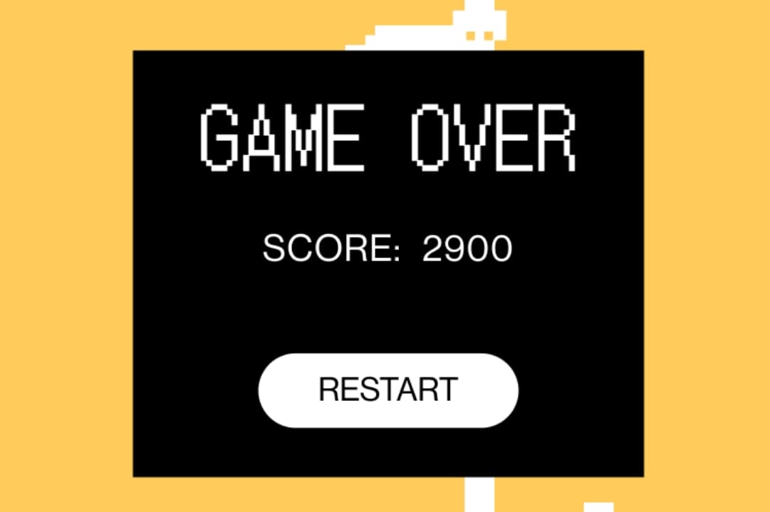 Snake game scoreboard displaying 'Game Over' with the final score.