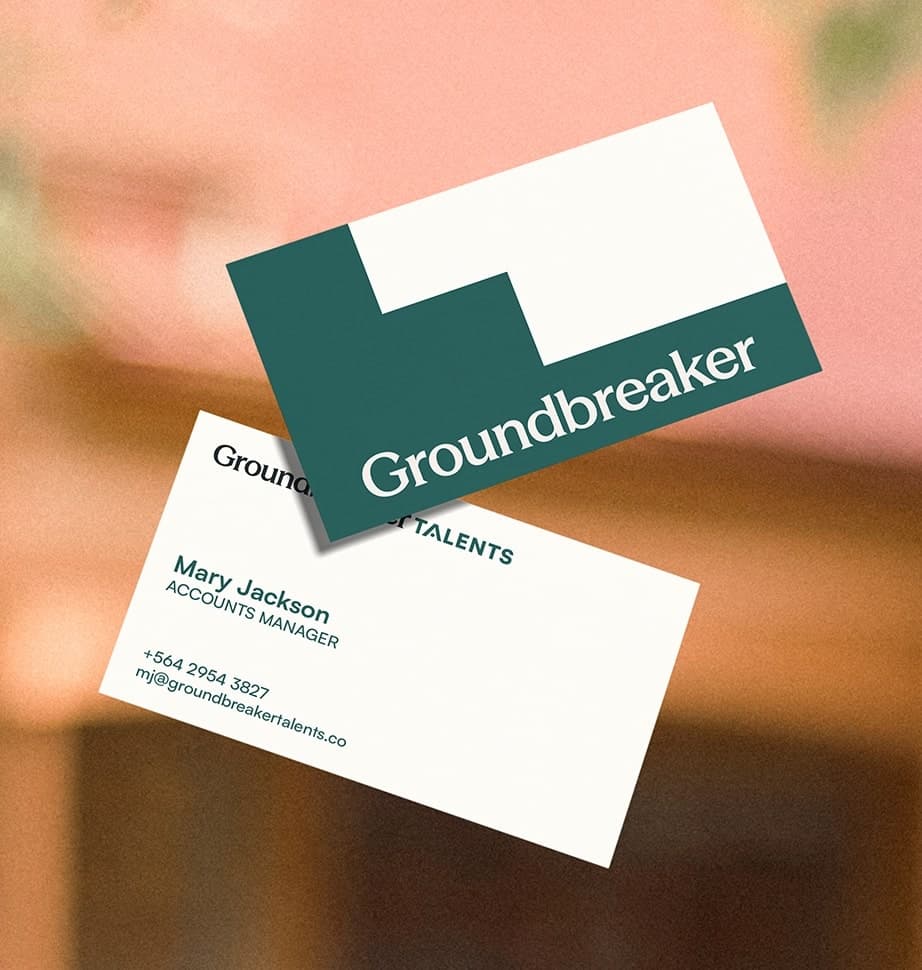 Groundbreaker Talents business cards by Chukster Studio in Copenhagen