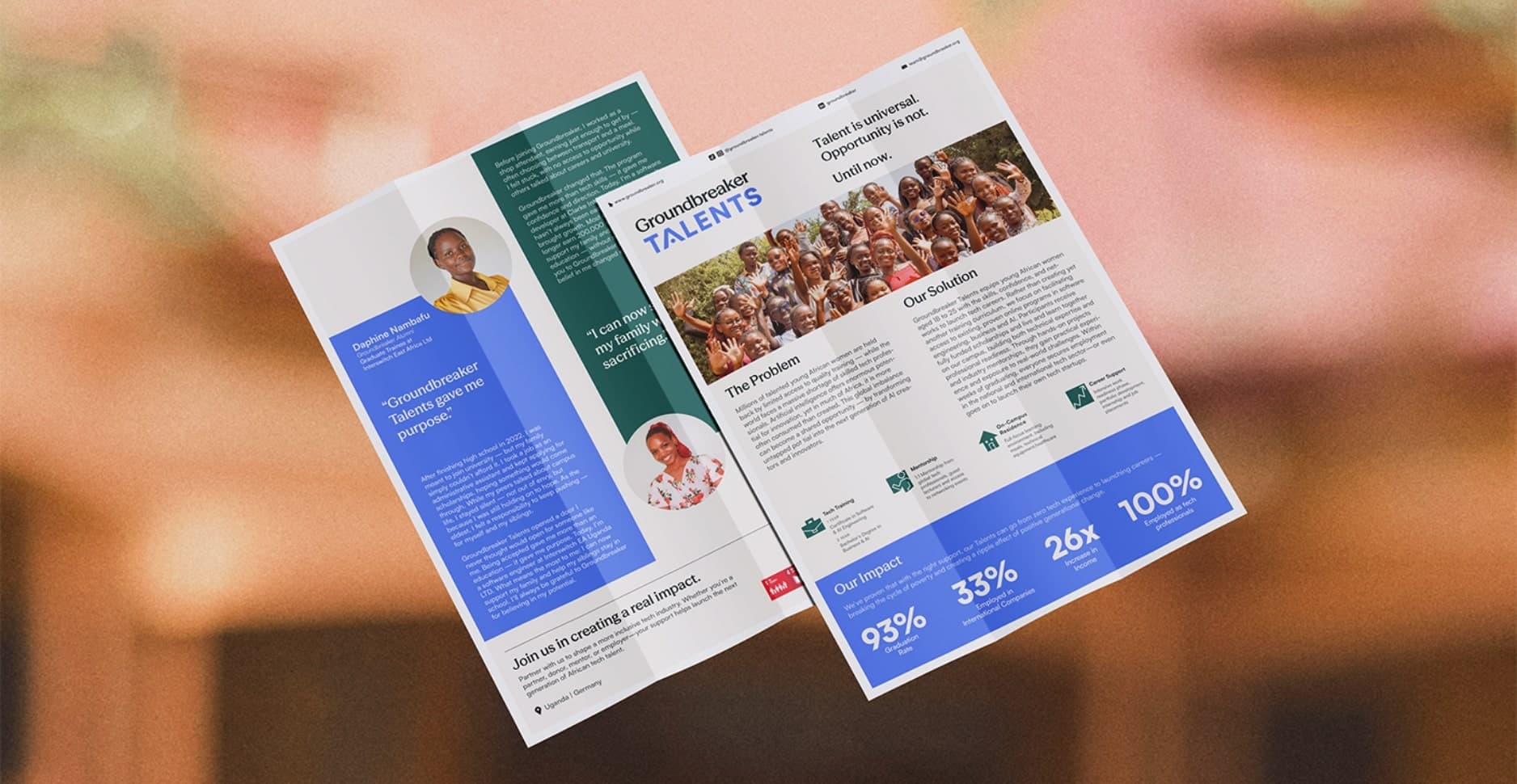 Groundbreaker charity brand flyer